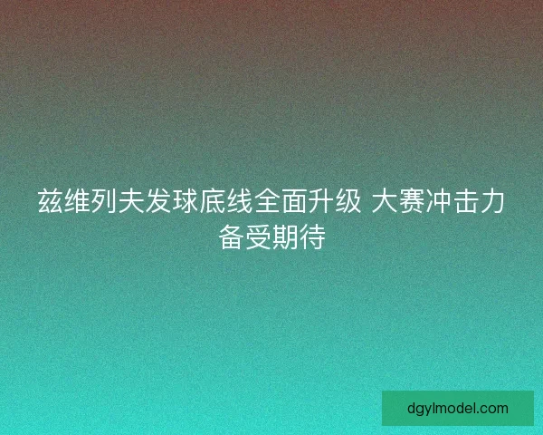 兹维列夫发球底线全面升级 大赛冲击力备受期待